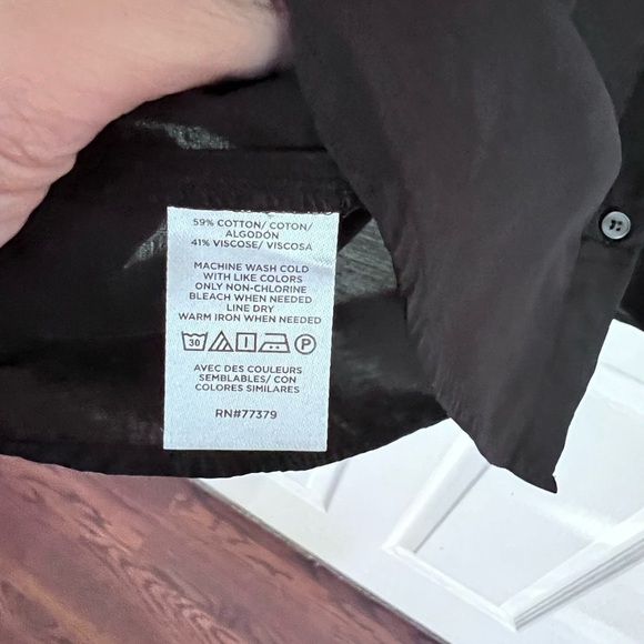 Ann Taylor Black Button-Front Blouse - Picture 6 of 6